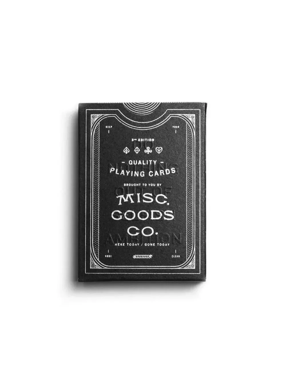 Misc. Goods Co. Black Embossed Premium Quality Playing Cards NEW